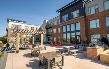 Courtyard with outdoor fire pit